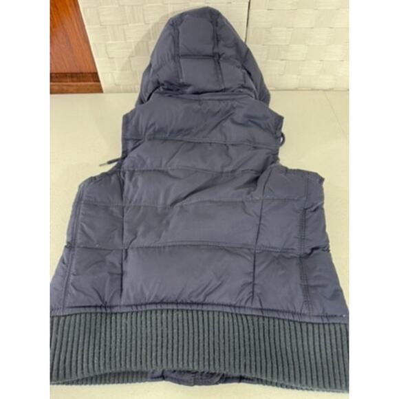 "Abercrombie & Fitch" Navy, Puffer, Zip Up Vest, Hooded, Y2K, Vintage,SZ L - Picture 13 of 14